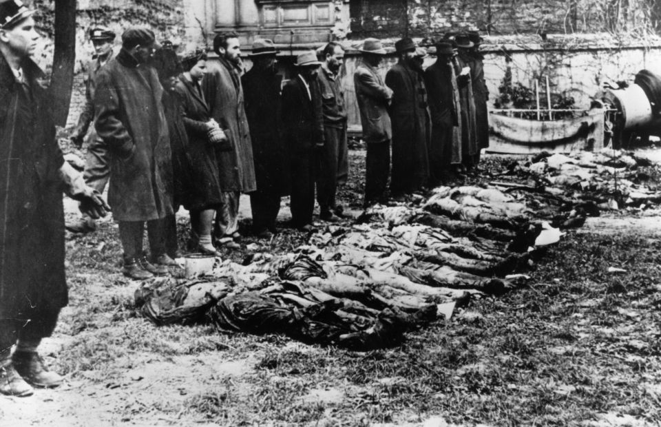  German civilians are brought to see the atrocities committed in Auschwitz concentration camp so that the truth is known