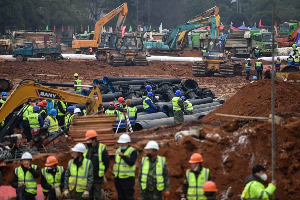  The hospital is taking over nearly six acres of land in Wuhan