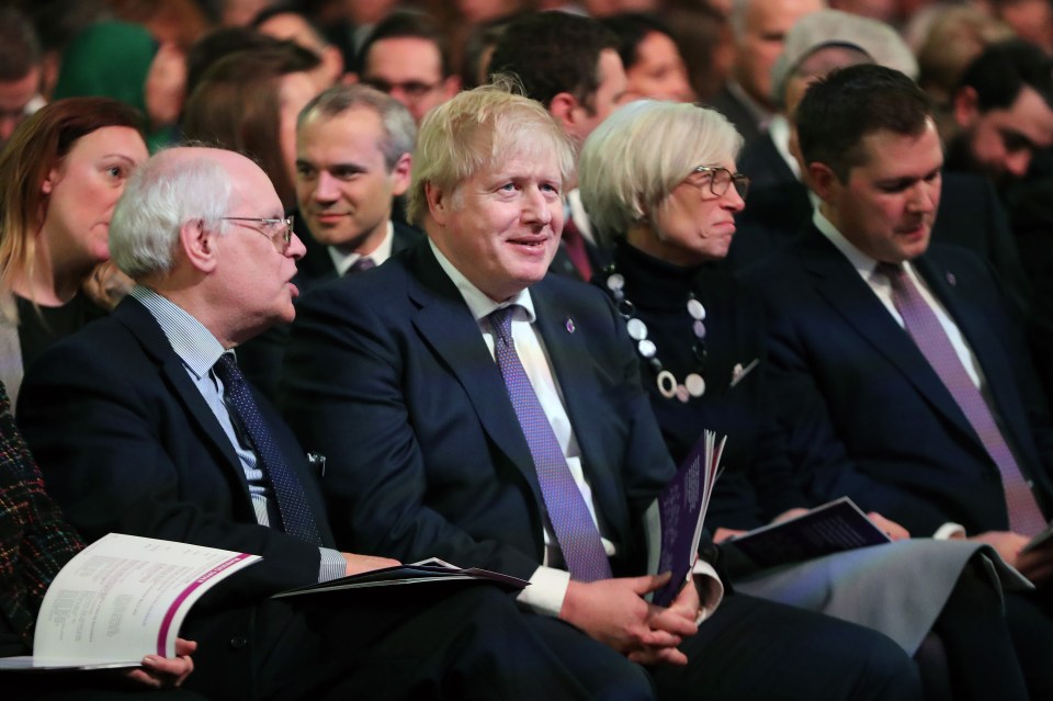  They were joined by Boris Johnson who attended the ceremony at Central Hall in Westminster