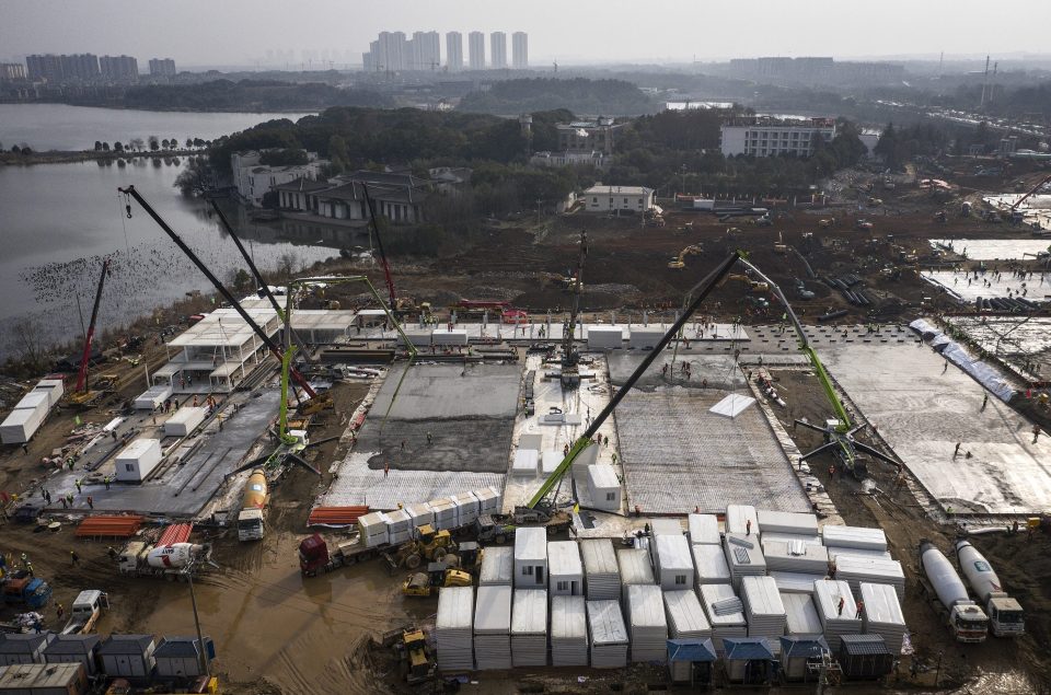 Hospital being built in Wuhan