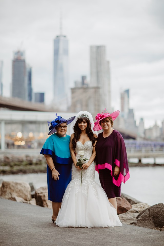  Roxanne wore an ivory strapless beaded gown and an ornate Grecian headpiece