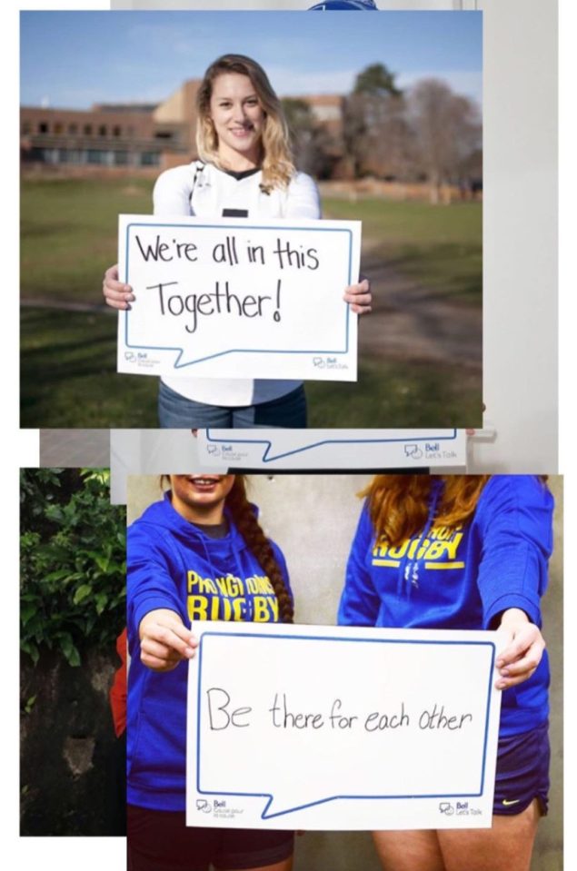  Sharing pictures of people taking part in the campaign, the Duke and Duchess wrote: 'We are so happy to be supporting Bell's mental health campaign'