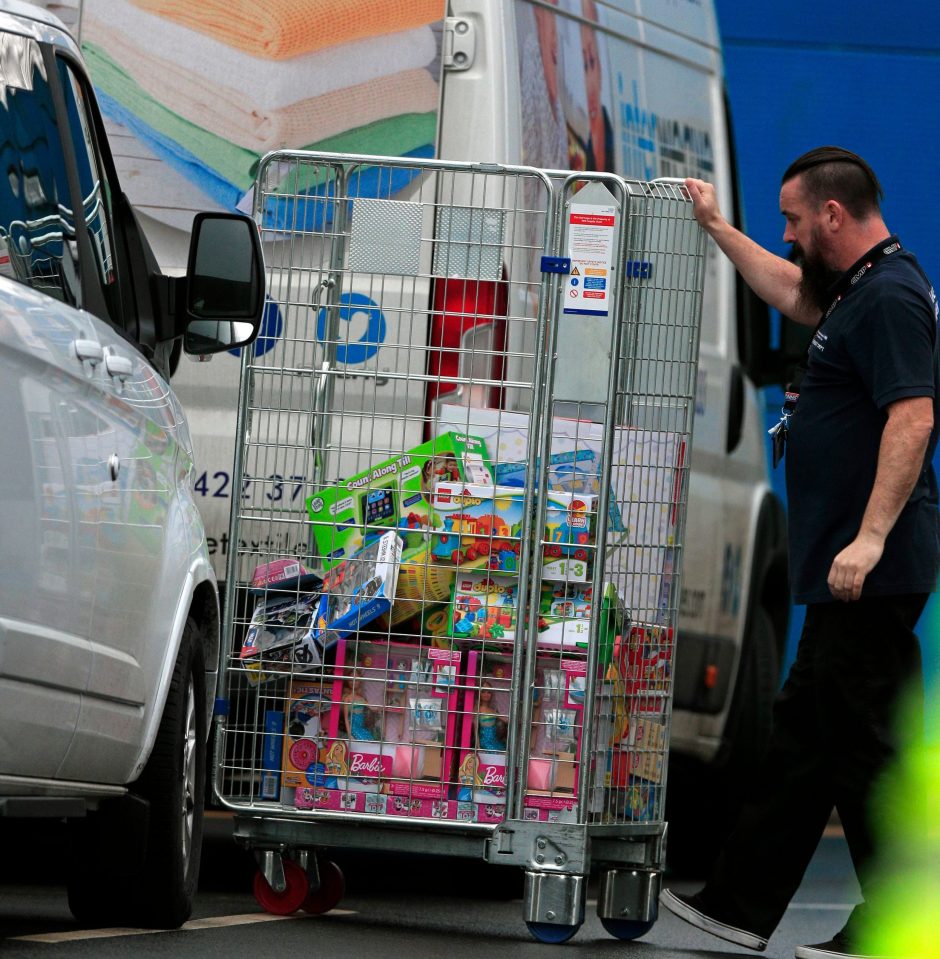  Toys are wheeled into Arrowe Park Hospital in the Wirral, Merseyside