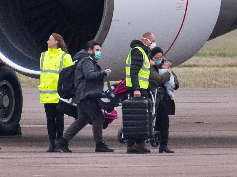  Families were met by staff at the RAF base and will now be driven up to the Wirral