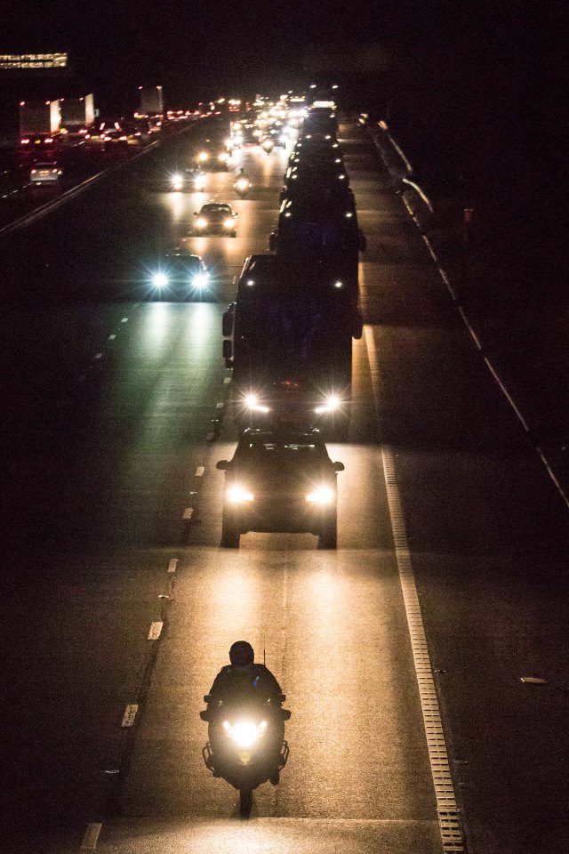  A police convoy led the coaches carrying 83 Brits up the M6