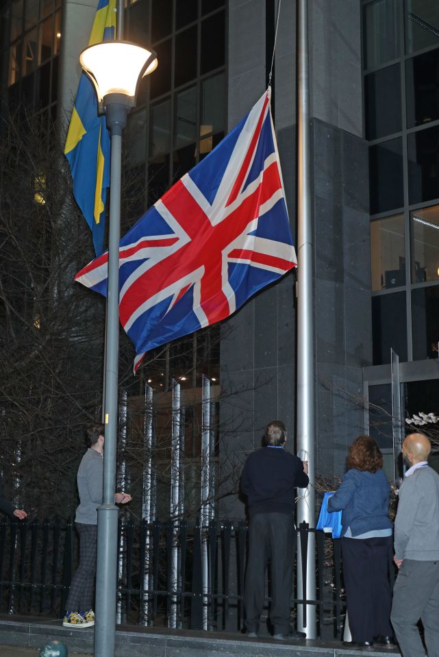  The Union flag taken down outside at the European Parliament in Brussels