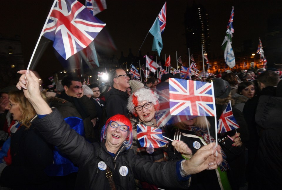  Crowds gather to celebrate Brexit Day in London