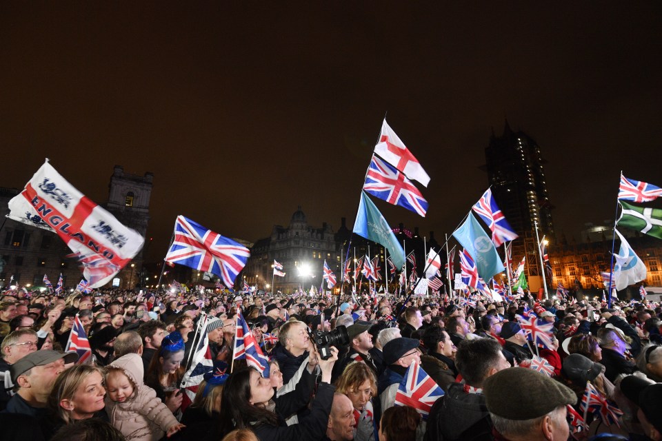  Huge crowds gather for a Brexit rally in Wesminster