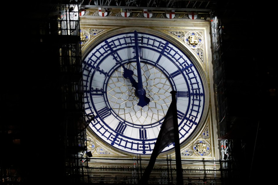  Big Ben at 11o'clock. A recording of the bongs was played in Parliament Square