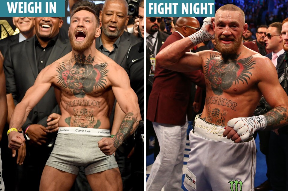 McGregor fought at super-welterweight for his boxing debut against Floyd Mayweather