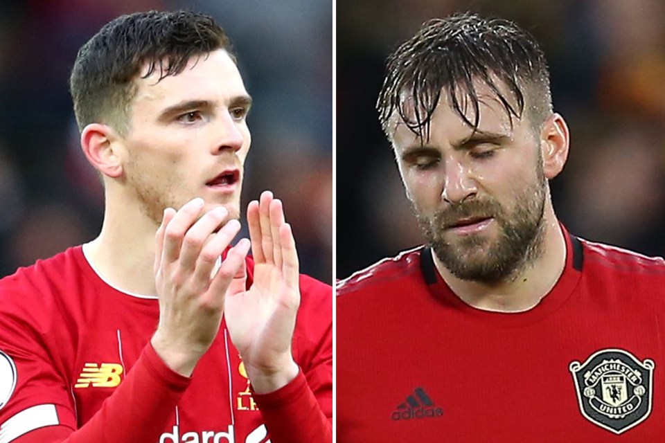 Luke Shaw earns more than three times as much as Liverpool’s Andy Robertson and Man Utd fans were fuming with him after their defeat at Arsenal