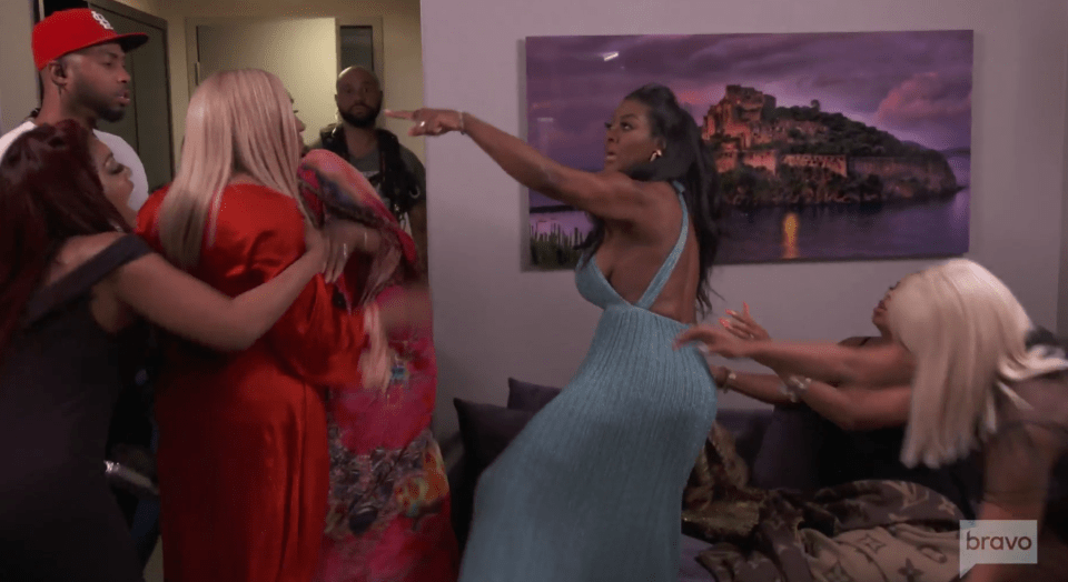 Security and the rest of the housewives had to hold back Kenya and Nene