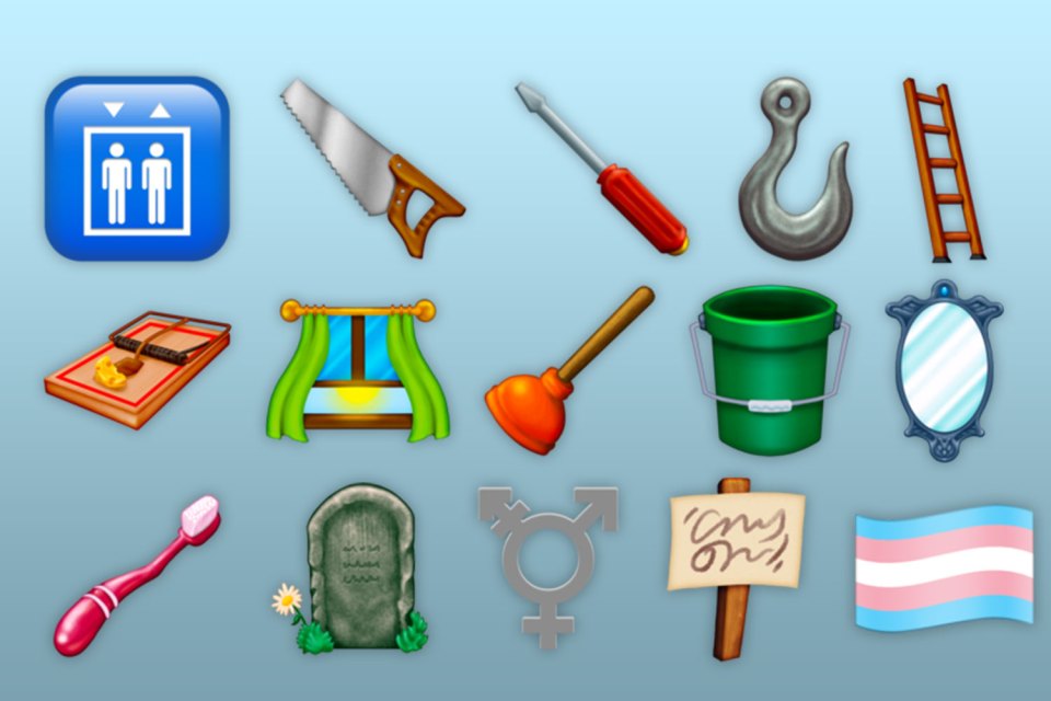  Other symbols include a bucket, toothbrush, mouse trap and the transgender flag (bottom right)