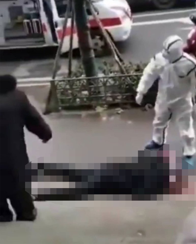  One man in Wuhan reportedly lies dead in the street with his head cracked open