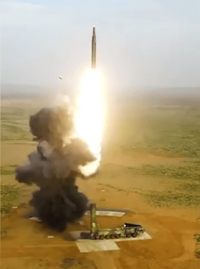  The rocket blasts off into the sky in the terrifying footage