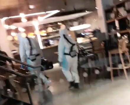 Footage shows hazmat-clad paramedics in the coronavirus-hit Staycity Hotel in York