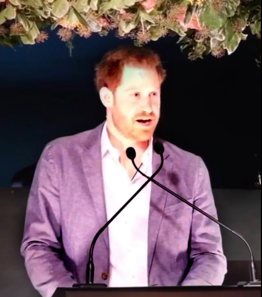 Royal expert Phil Dampier said Prince Harry’s Sentebale speech threw the Queen’s ‘warm words’ back in her face