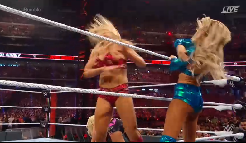  The ten-time Women's Champion was given a stiff shot from Kelly Kelly