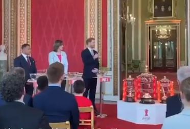 He took part in the Rugby League World Cup draw at Buckingham Palace