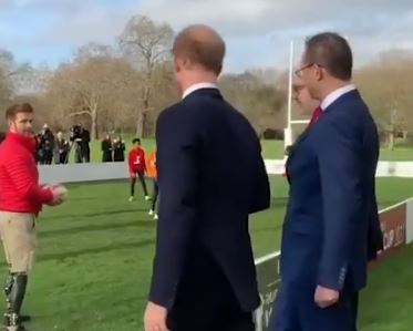 Prince Harry met with young budding rugby players this afternoon