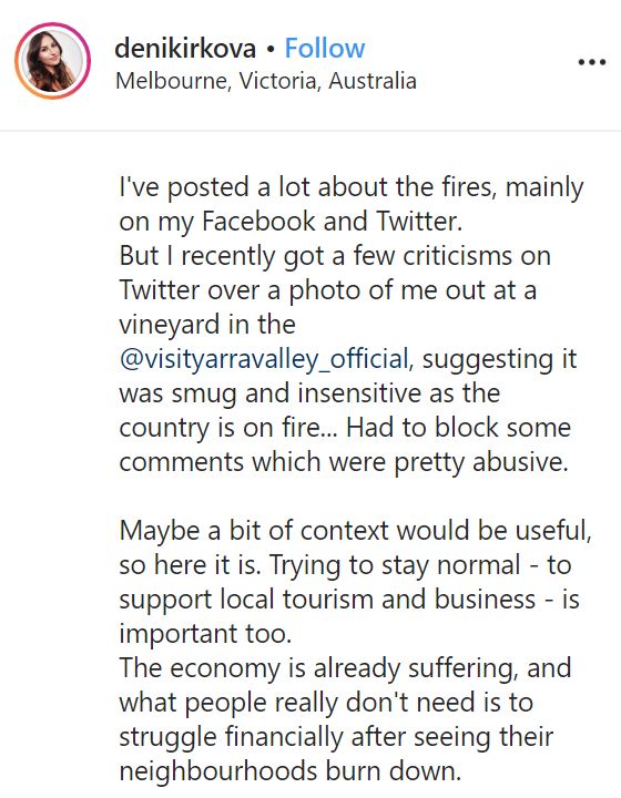 Deni clapped back at the negative comments