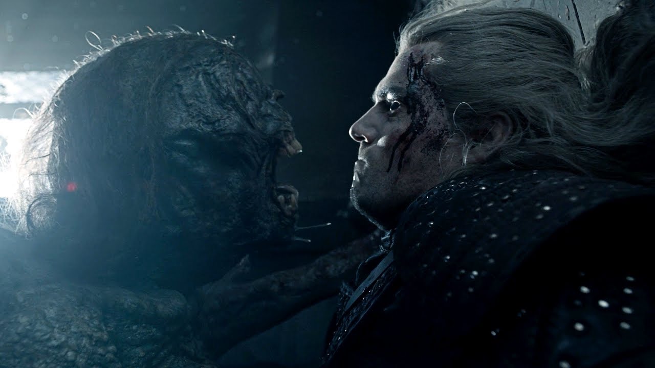 Geralt's battle with a Striga featured in the video