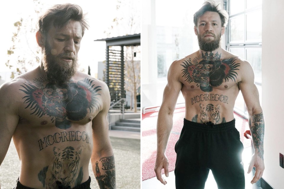 Conor McGregor showed off his beefed up frame online