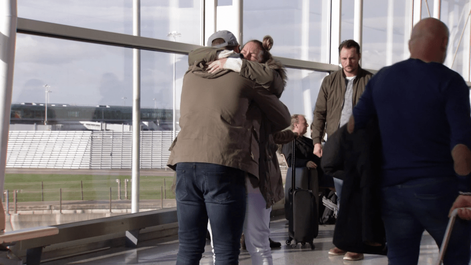  They had an emotional reunion at the airport