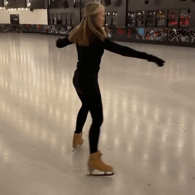  She showed off her skills on the ice