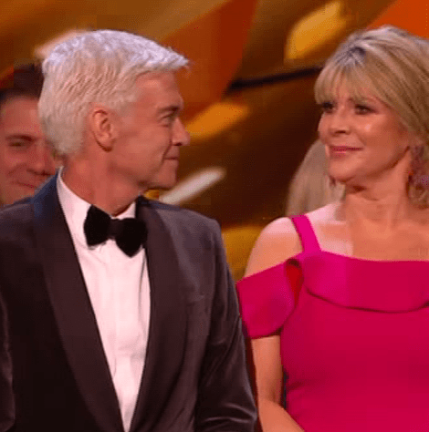  Ruth wore a tight smile with Phil at the NTAs 2020