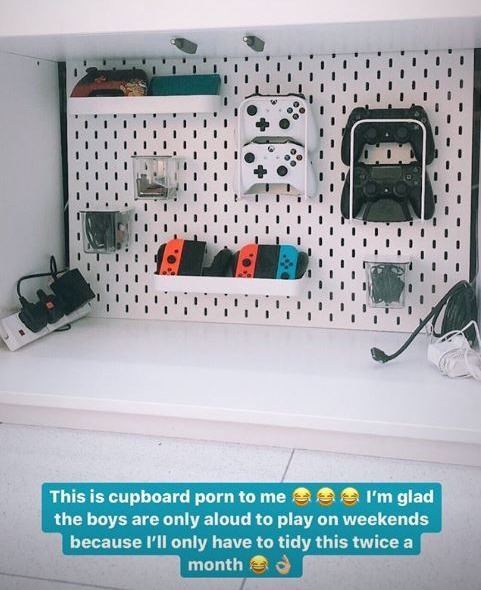 She called the finished 'cupboard porn' and shared a snap on social media 