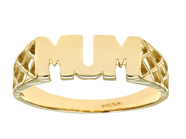  This 9ct gold 'Mum' ring makes just the right kind of statement