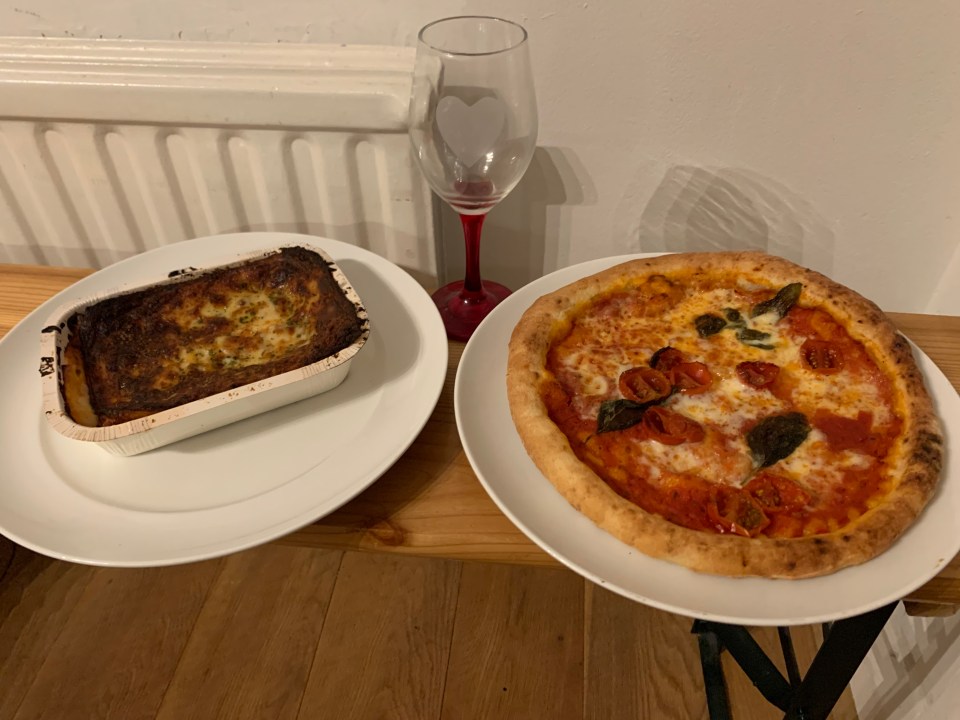 We tried out a frozen pizza and lasagne