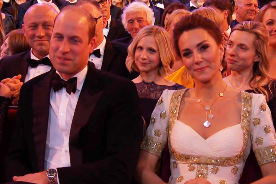  Kate Middleton and Prince William were front row for the Baftas as the celebs made jokes