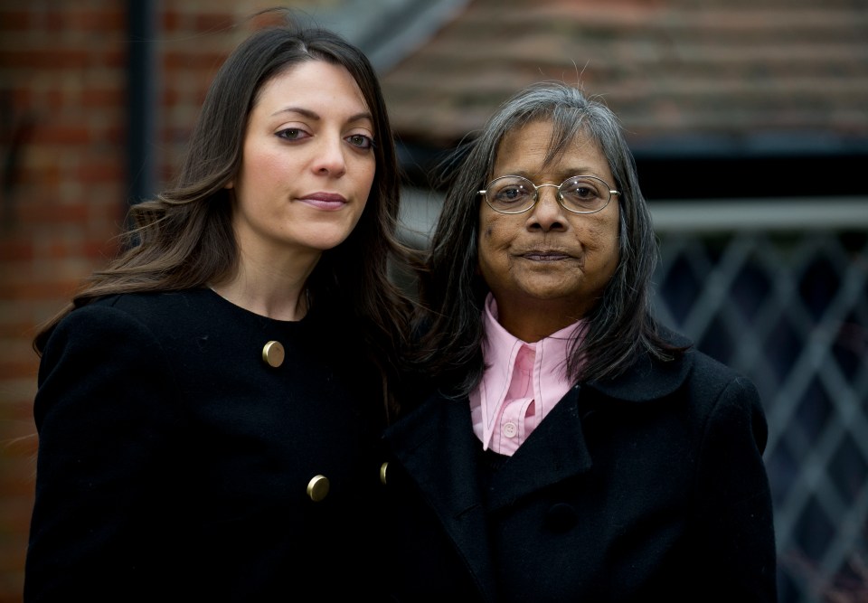  Meredith's sister Stephanie and mum Arline, who both went in to see her body