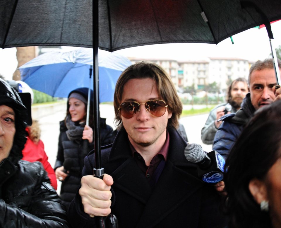  Knox's then-boyfriend Italian Raffaele Sollecito, centre, was also found guilty then acquitted