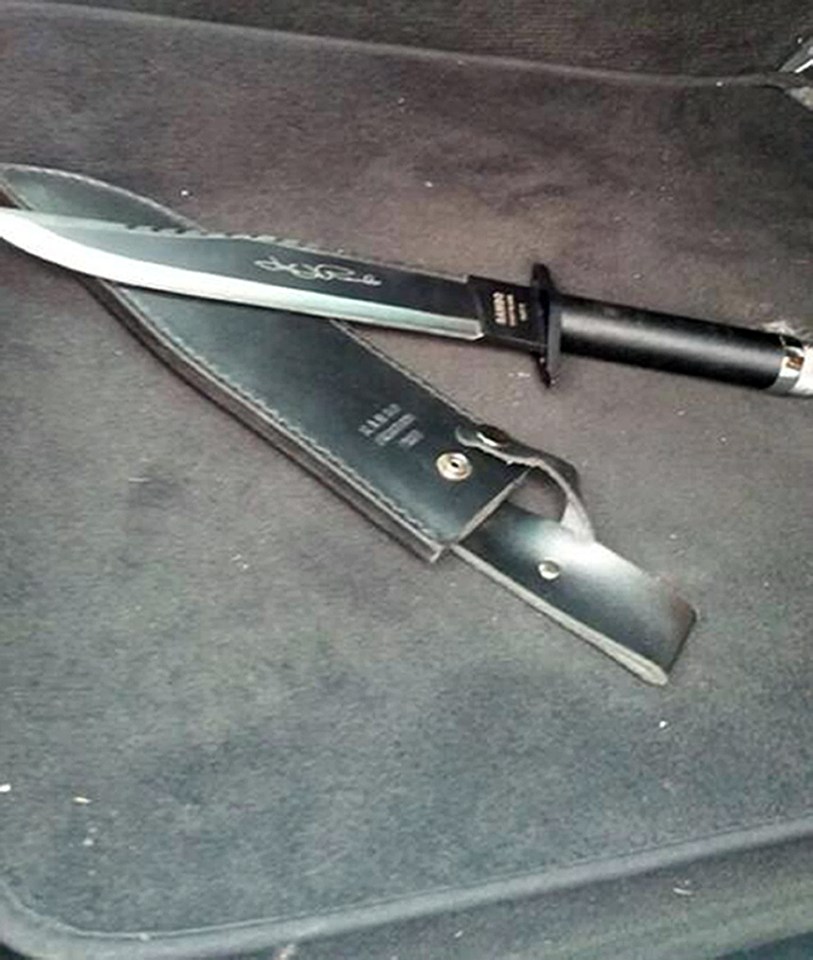  Police found a combat knife and an IS flag when they raided the boy's home