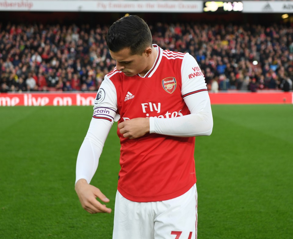  Granit Xhaka was stripped of the Arsenal captaincy in November