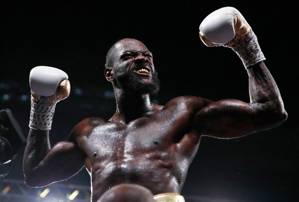  The American, now 34, celebrates after defeating Luis Ortiz for a second time in November