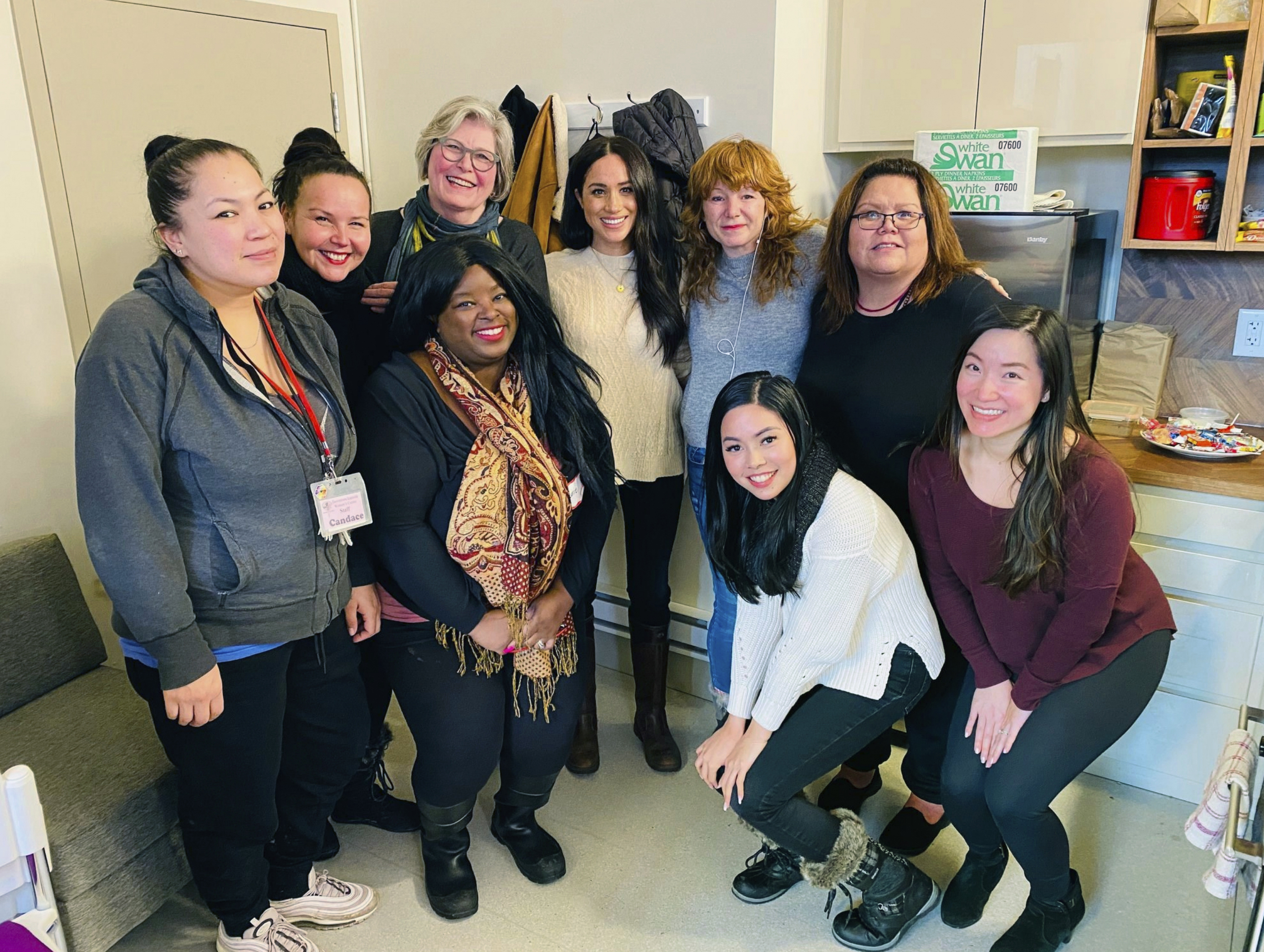 Meghan was pictured on a private visit to the Downtown Eastside Women's Centre 