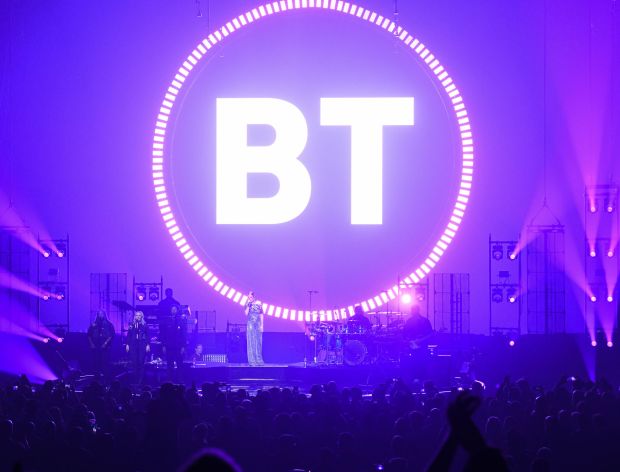 BT logo on stage