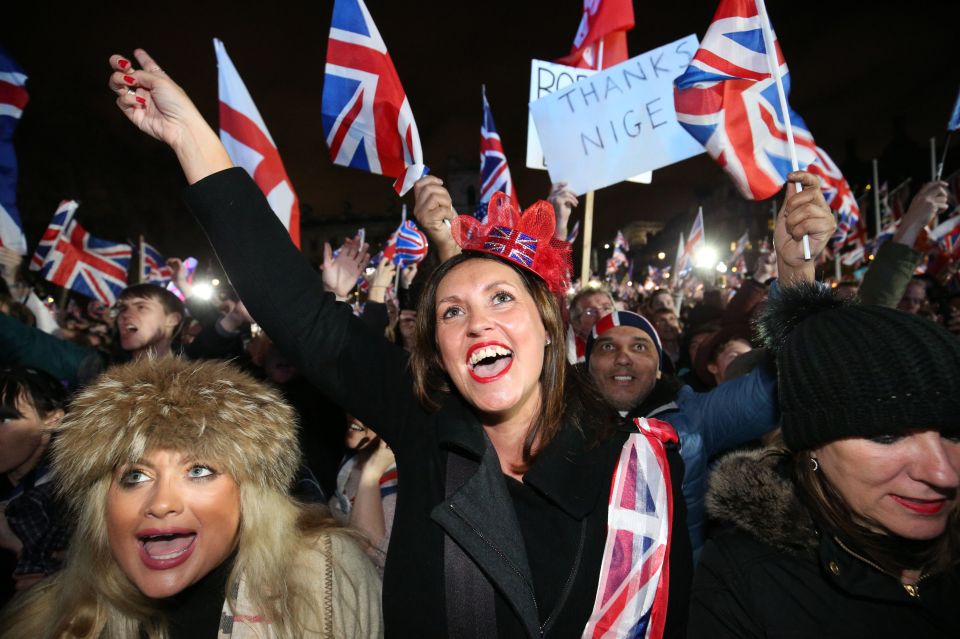  Parliament Square was awash with Union Jacks as Nigel Farage had a beano that he had been planning for 30 years