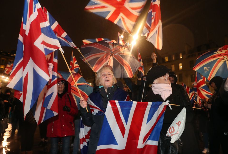  Pro-Brexit supporters gather in George Square, Glasgow