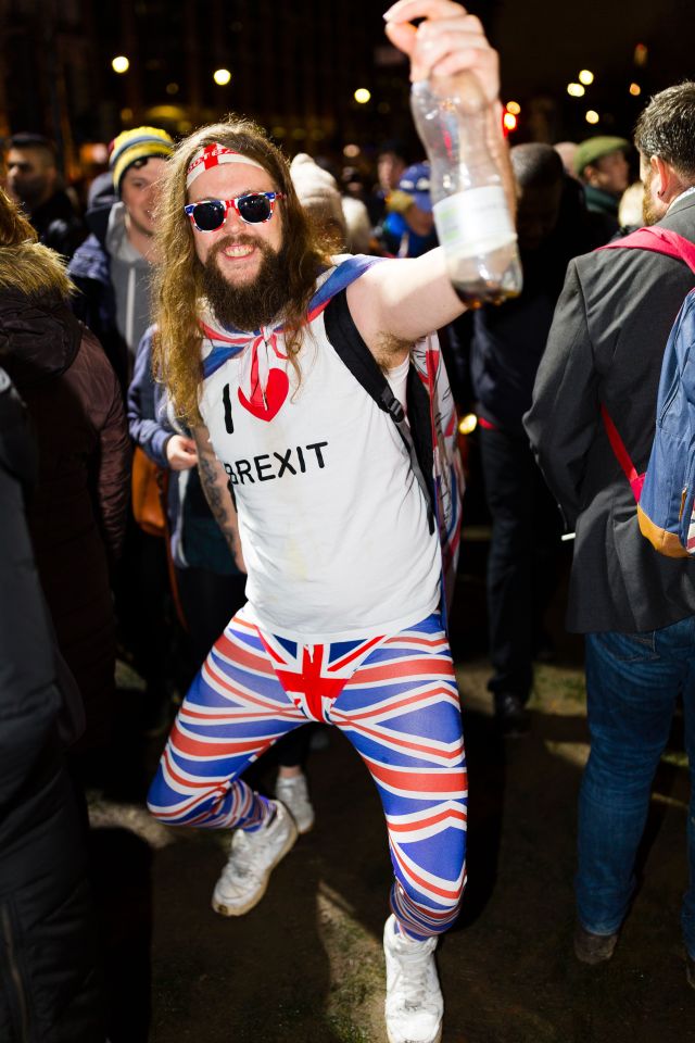  This happy chap showed just how excited he was for Brexit last night