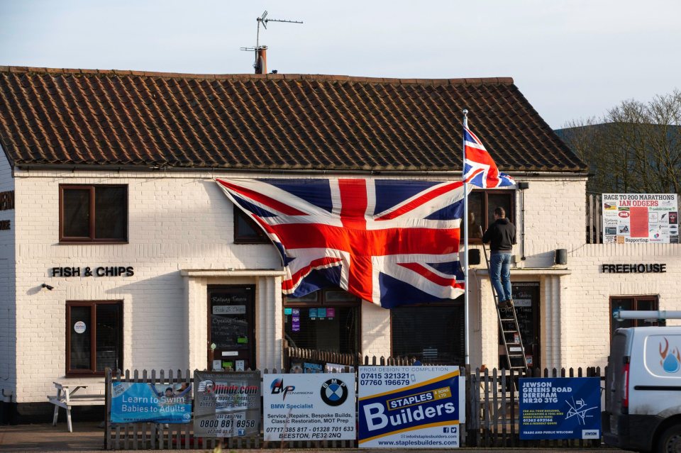  A proud Brexiteer hung up a Union Jack on their Norfolk house