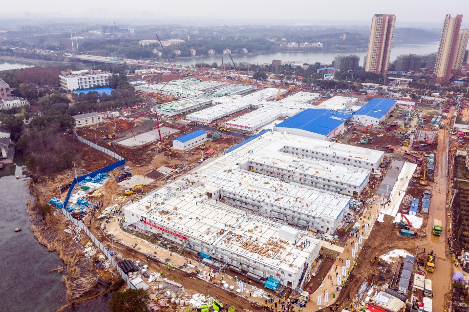  Huoshenshan hospital for coronavirus patients in Wuhan was completed in on Sunday