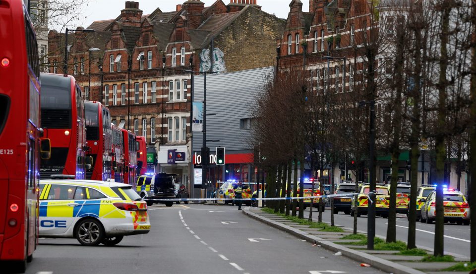  Two people were stabbed in the attack in Streatham, South London, on Sunday afternoon