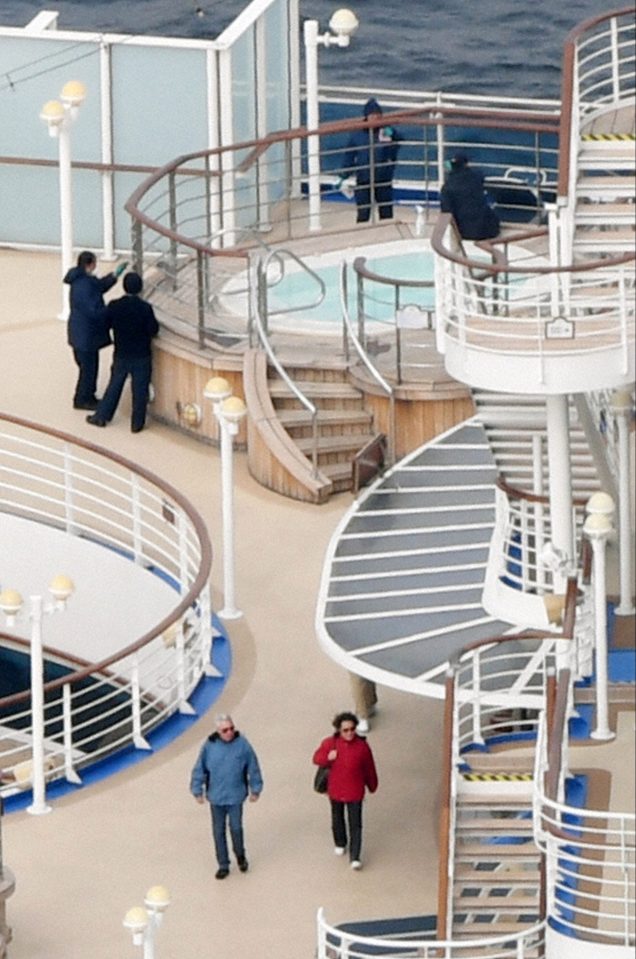  Images from passengers showed eerily deserted decks and hallways