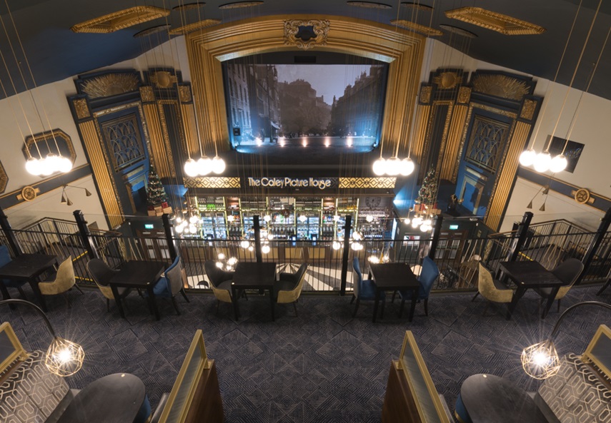 It's a former cinema, and you can see some of the original features from upstairs