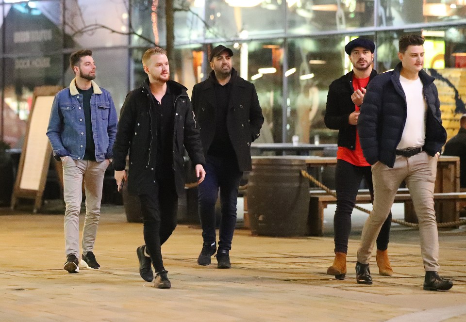  Mikey North spotted out with friends last week including Adam Barlow actor Sam Robertson following the NTAs